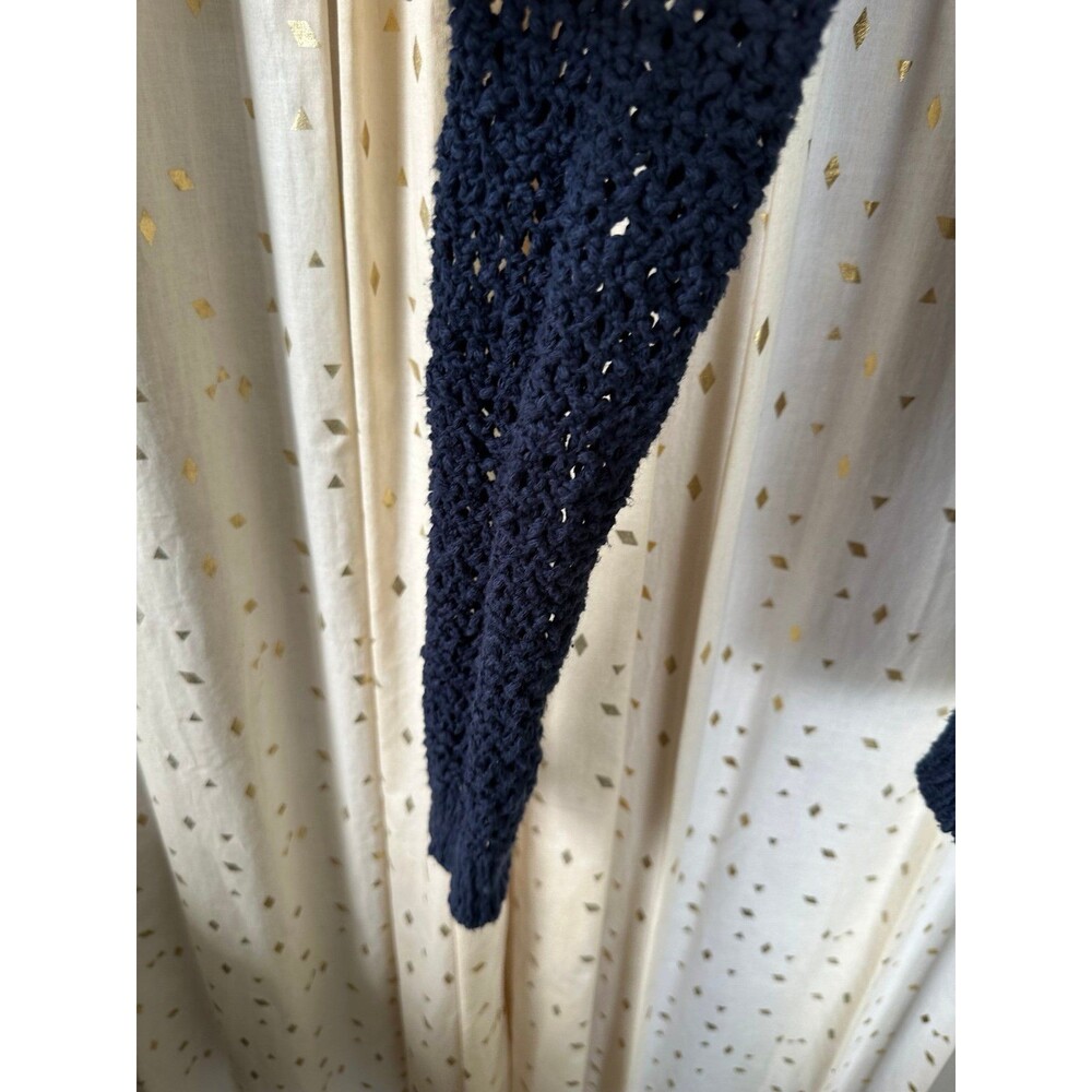 Tommy Bahama Women's 100% Cotton Navy Loose Cable Knit Pull Over Sweater M - Picture 3 of 6